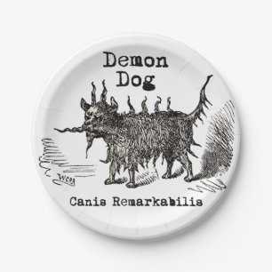 Dog Demon Vintage Funny Cute Paper Plate