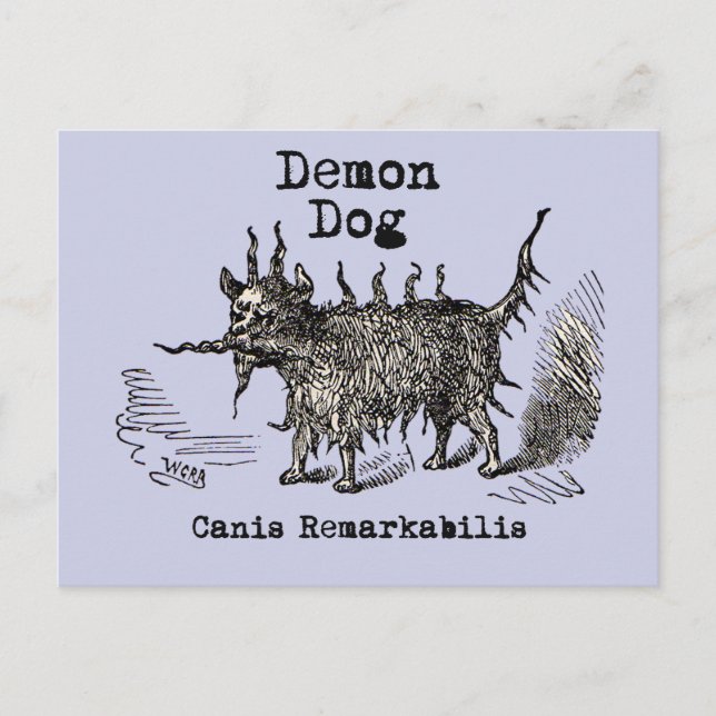 Dog Demon Vintage Funny Cute Postcard (Front)