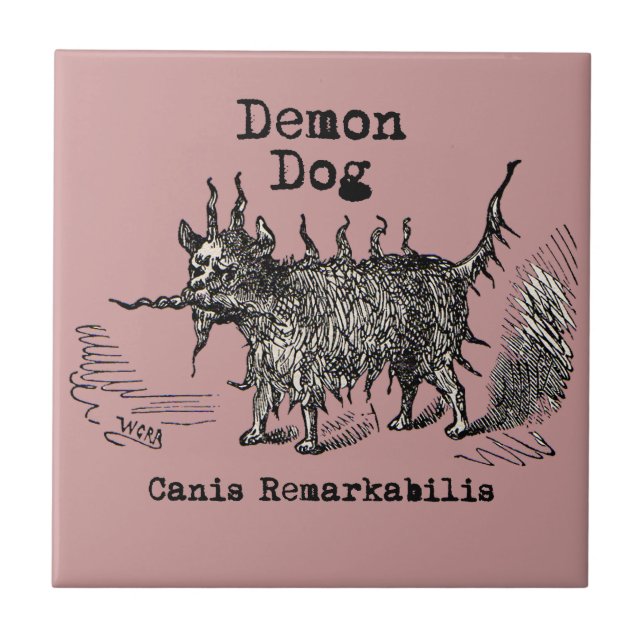 Dog Demon Vintage Funny Cute Tile (Front)