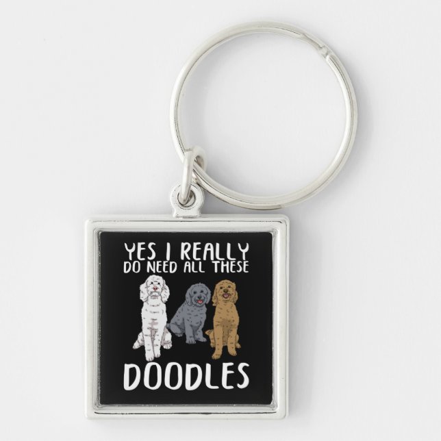 Dog Doodle Mom Gifts Dad Labradoodle Doodle Keychain (Front)