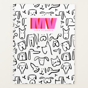 Dog Doodles Personalized Monogram Planner