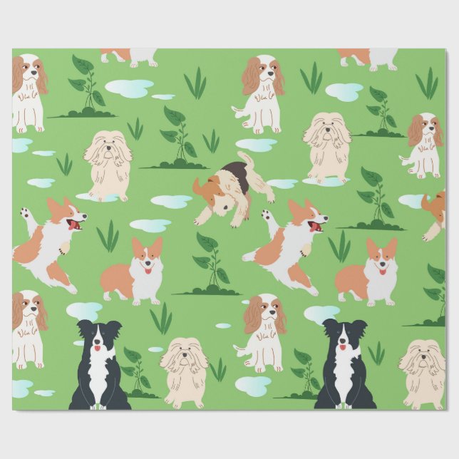 Dog Doodles Wrapping Paper (Flat)
