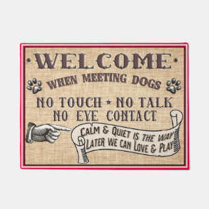 Dog Door Mat - No Touch No Talk