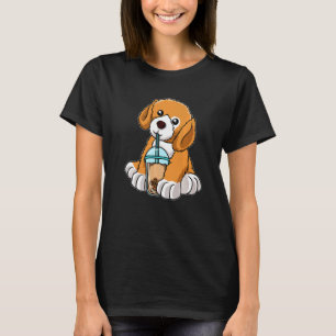 Dog Drinking Bubble Tea Cute Animals With Boba Tea T-Shirt