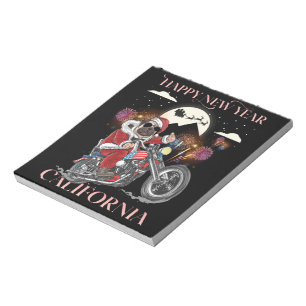 Dog Drives A Motorcycle To California Notepad