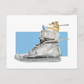 Dog Driving a Shoe Postcard