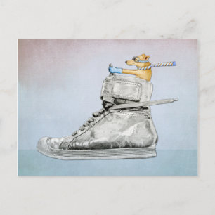 Dog Driving Shoe Postcard