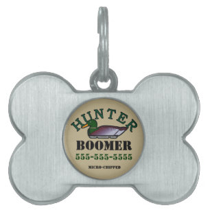 Dog Duck Hunter Pet Name Tag
