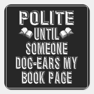 Dog Ear Books Humour Square Sticker