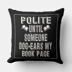 Dog Ear Books Humour Throw Pillow