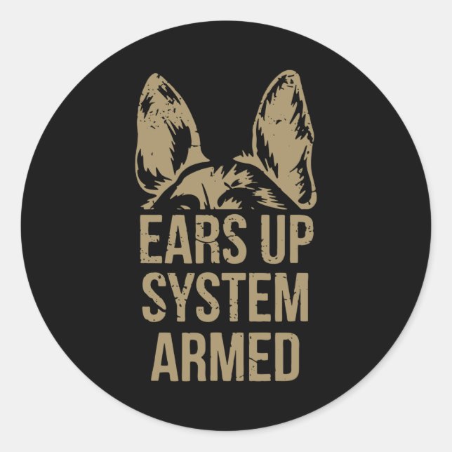 dog ears classic round sticker (Front)