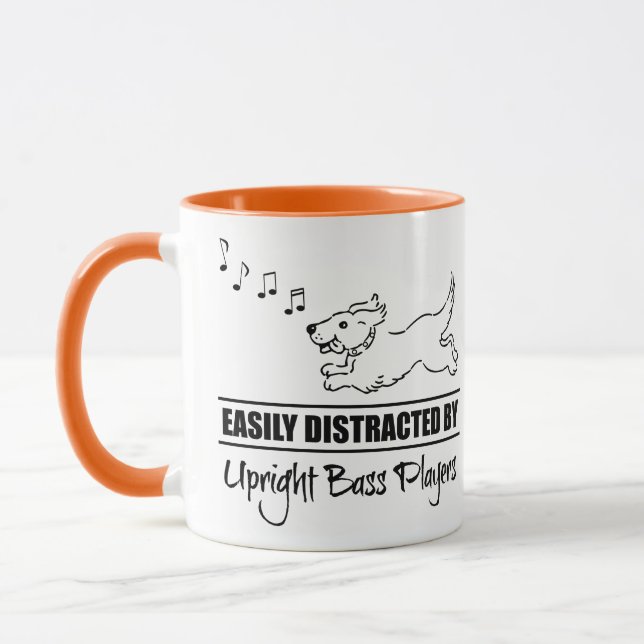Dog Easily Distracted by Upright Bass Players Mug (Left)