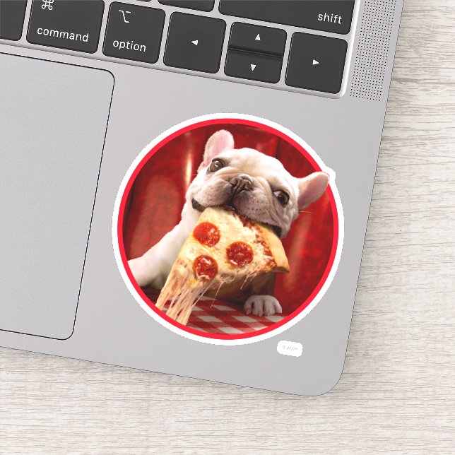 Dog Eating Pizza Slice (Detail)