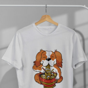 Dog Eating Ramen Noodles  T-Shirt
