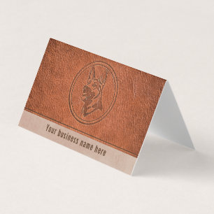 Dog embossed leather effect business card