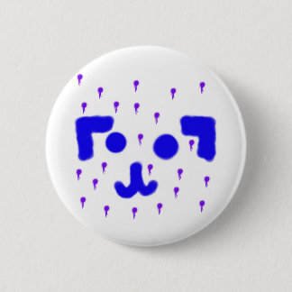 Dog Emoticon Paint Drip 2 Inch Round Button