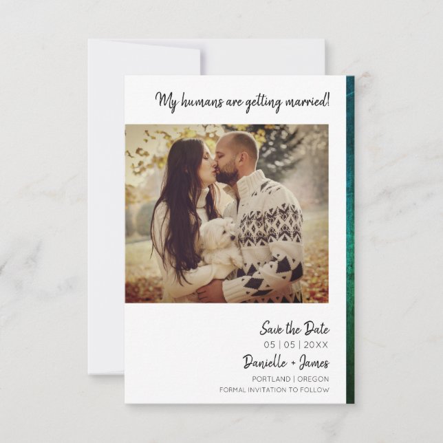 Dog Engaged Photo Instant Effect Green Texture (Front)