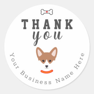 Dog Face Custom Thank You Stickers