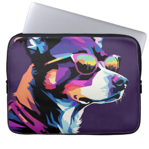 Dog face pop art laptop sleeve