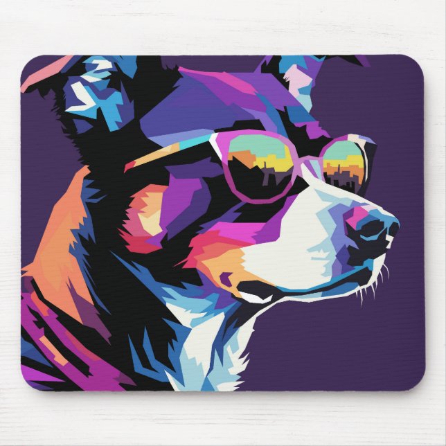 Dog face pop art mouse pad (Front)