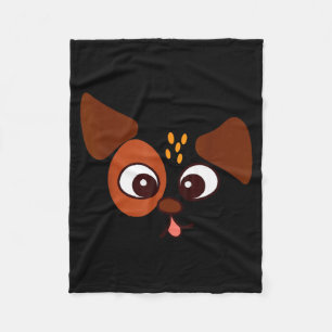 Dog face puppy dogs lovers halloween costume fleece blanket