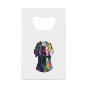 Dog Face Rasterized WPAP Style Credit Card Bottle Opener