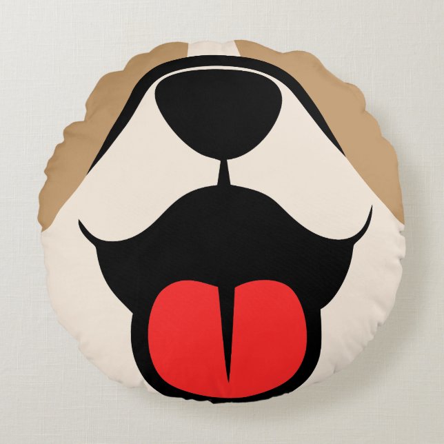 Dog Face Round Pillow (Front)
