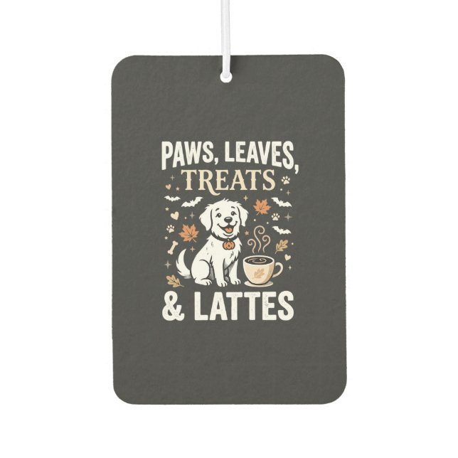 Dog Fall Latte Halloween Air Freshener (Front)