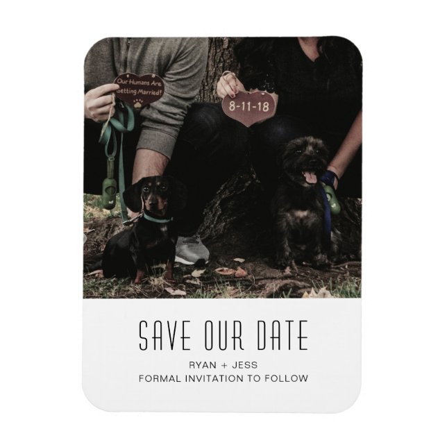 Dog Family Photo Unique Save the Date Magnet (Vertical)