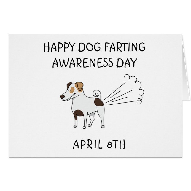 Dog Farting Awareness Day Funny Holiday Card (Front Horizontal)