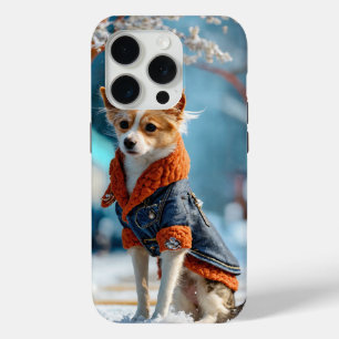 Dog Fashion Show – Adorable Cartoon Winter Scene  iPhone 15 Pro Case