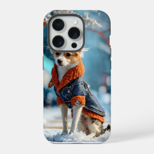 Dog Fashion Show – Adorable Cartoon Winter Scene  iPhone 15 Pro Case