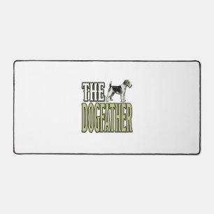 Dog Father Terrier Vintage Engraving Shirt Design_ Desk Mat