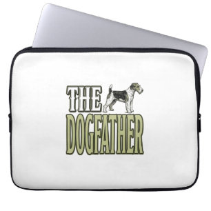 Dog Father Terrier Vintage Engraving Shirt Design_ Laptop Sleeve