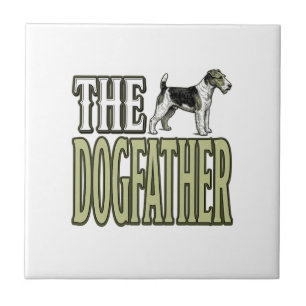 Dog Father Terrier Vintage Engraving Shirt Design_ Tile