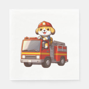 Dog Firefighter Classic T-Shirt (1) Napkin