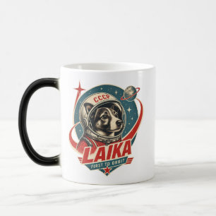 Dog First to Orbit Retro Vintage Astronaut Dog Magic Mug
