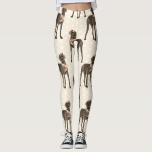 Dog Floral Great Dane Pattern, Dog Lover Leggings