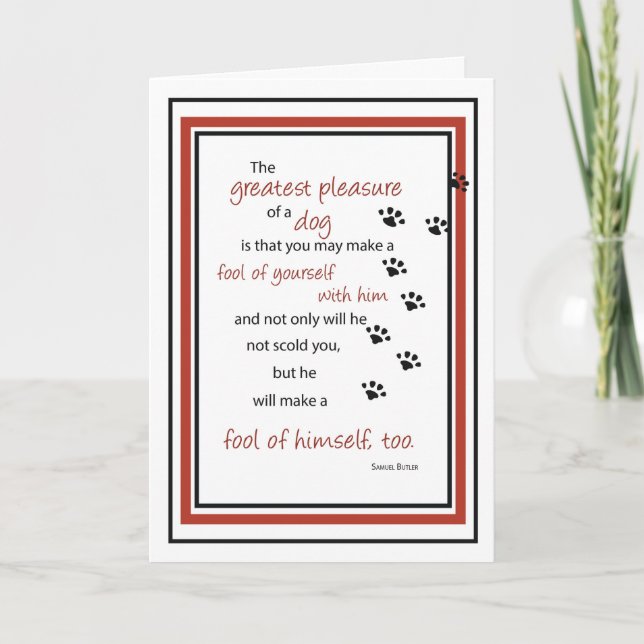 Dog Fool Birthday, Humour Card (Front)