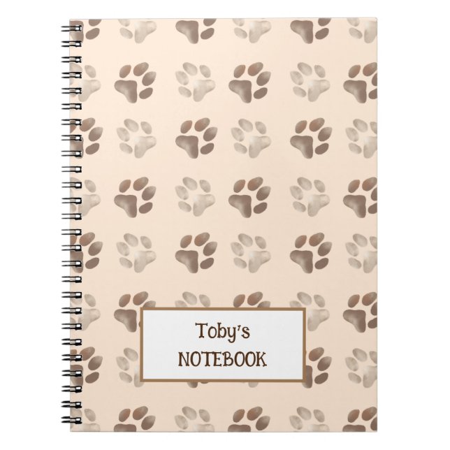 Dog footprint patern customizable notebook (Front)