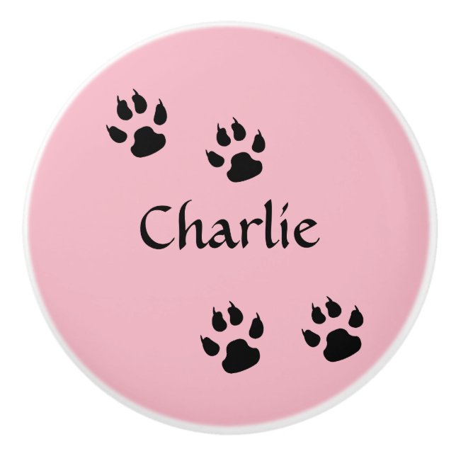 Dog Footprints Ceramic Knob (Front)