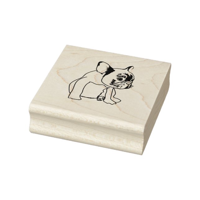 Dog, French Bulldog Puppy,Cute Dog Wood Art Stamp (Stamp)