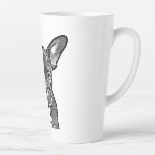 dog, french bulldog, puppy pictures latte mug (Right)