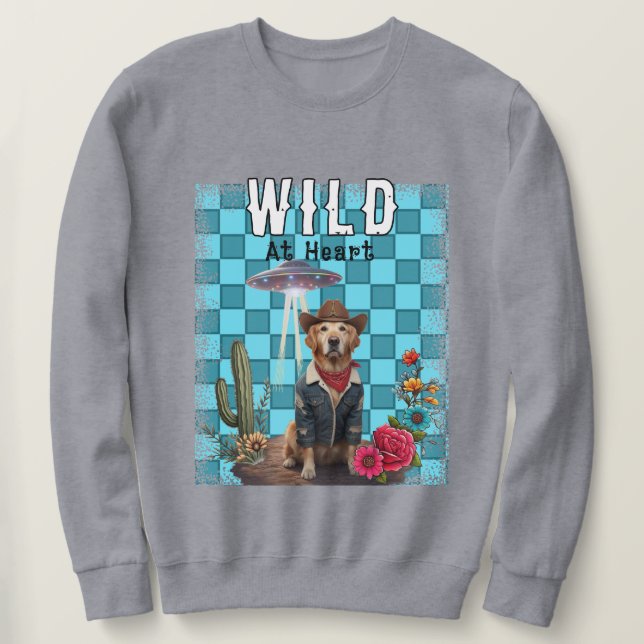 dog-French cowboy Sweatshirt (Design Front)