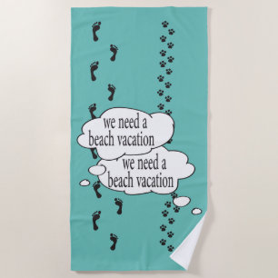 Dog Friendly Beaches – Funny Dog Lover Beach Towel