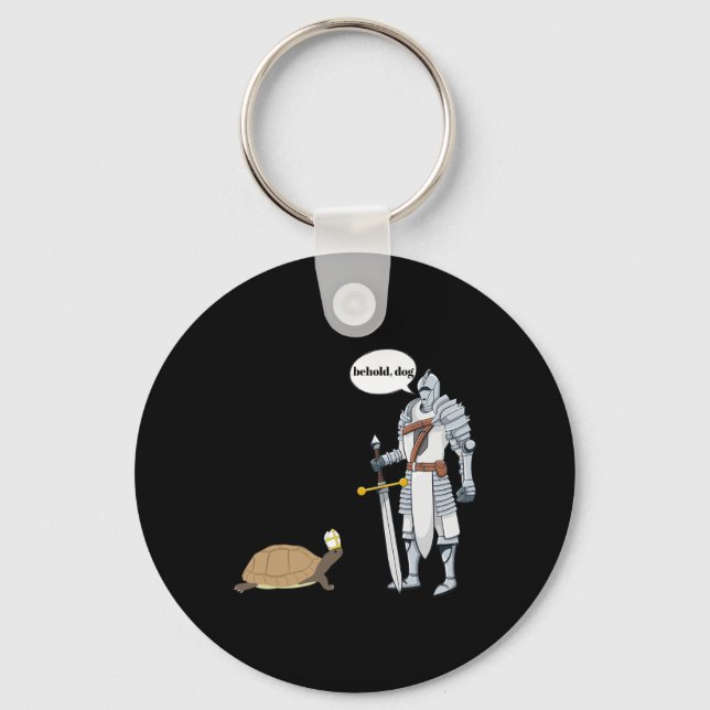 Dog Funny Turtle Wearing A Priest Hat Hilarious Ga Keychain (Front)