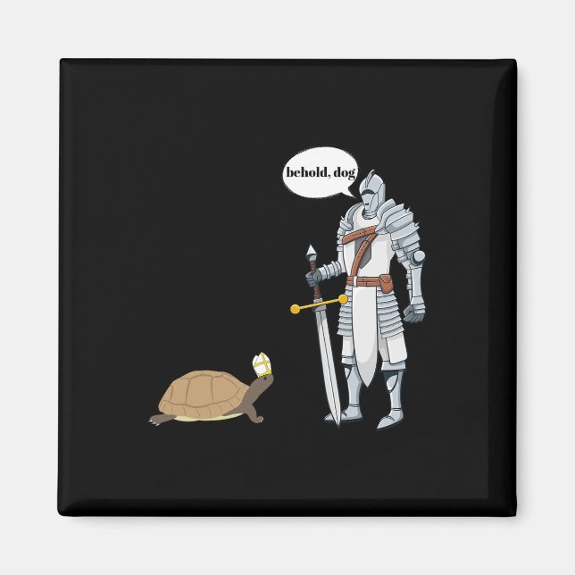 Dog Funny Turtle Wearing A Priest Hat Hilarious Ga Magnet (Front)