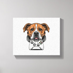 Dog Gamer - Video Game   Canvas Print