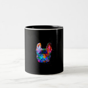 Dog Geometric Colour Splash Pop Art French Bulldog Two-Tone Coffee Mug