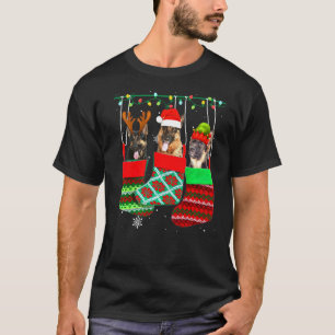 Dog German Shepherd Christmas Socks Xmas Pajama Pu T-Shirt